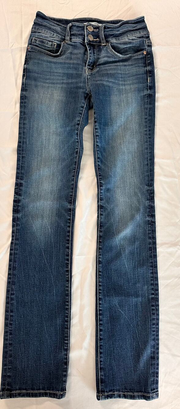 BKE Stella Jeans Womens 26 x 31.5 Mid Rise Slim Straight Stretch Denim Y2K